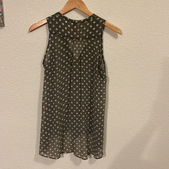 Eight Sixty Sheer White Polka Dot Short Sleeve Blouse - Picture 3 of 3